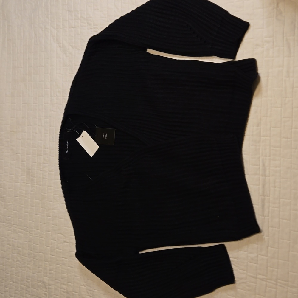 Code x Mode Solid Open Front Dolman Cardigan Black, Various Sizes